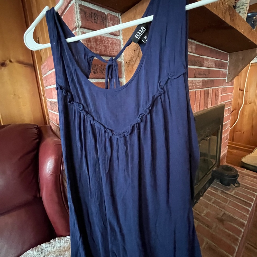 Ana navy tank top flowy tie back X-Large